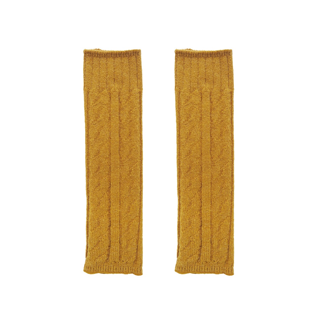 MSB375 Wool Knit Legwarmer : Cable Mustard (702)MAISON BLANCHE