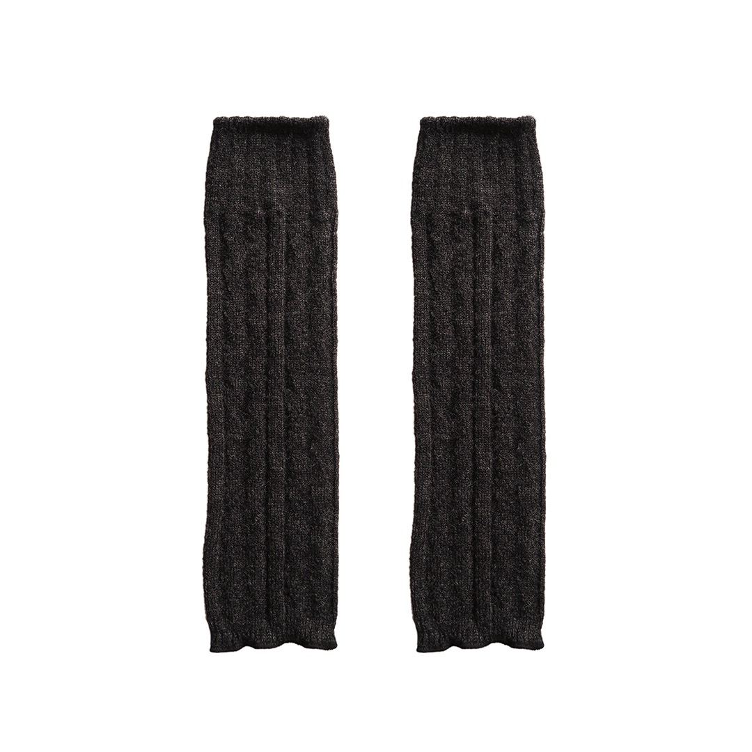 MSB373 Wool Knit Legwarmer : Cable Charcoal (602)MAISON BLANCHE