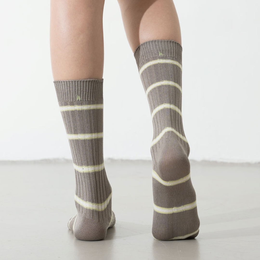 HIIG278 etope/green stripe socks