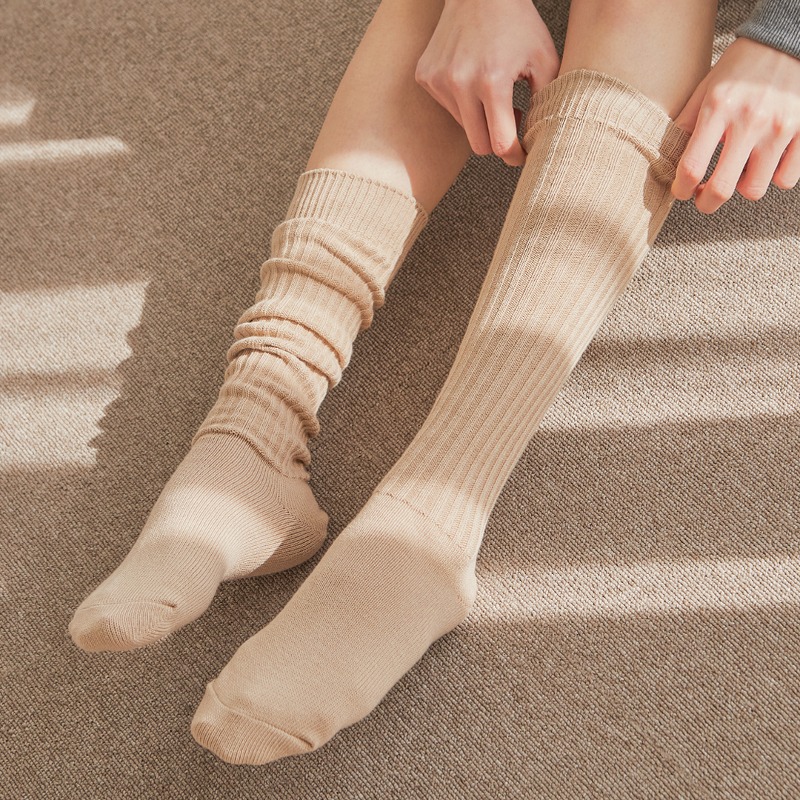 NORU505 Double Cotton Loose-fit socks: beige