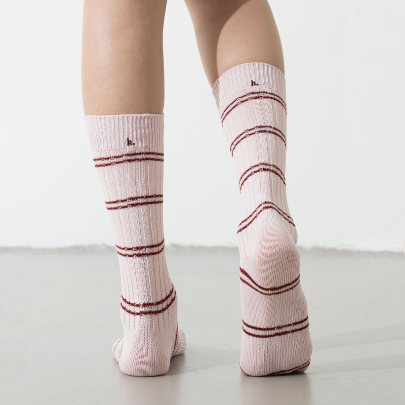 HIIG279 pink/red stripe socks