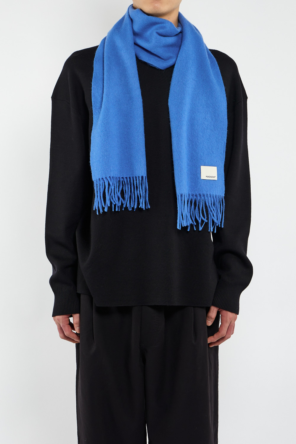 Wool Woven Scarf Solid_Blue