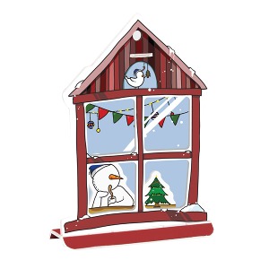 [스콜라스] 크리스마스 카드 - 코코아 마시는 눈사람
