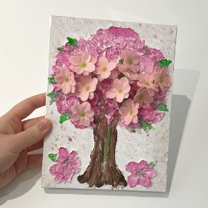 [하비손네23] 하비코 스컬프쳐 페인팅 벚꽃나무 캔버스 액자 DIY