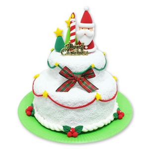 산타 2단 케이크 만들기
